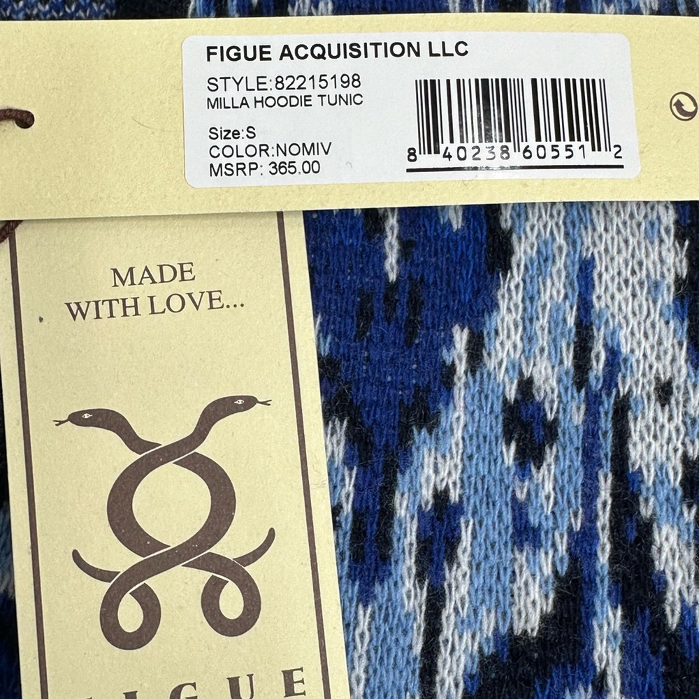 NWT Figue Women’s Milla Hoodie Tunic Size Small - Picture 7 of 11